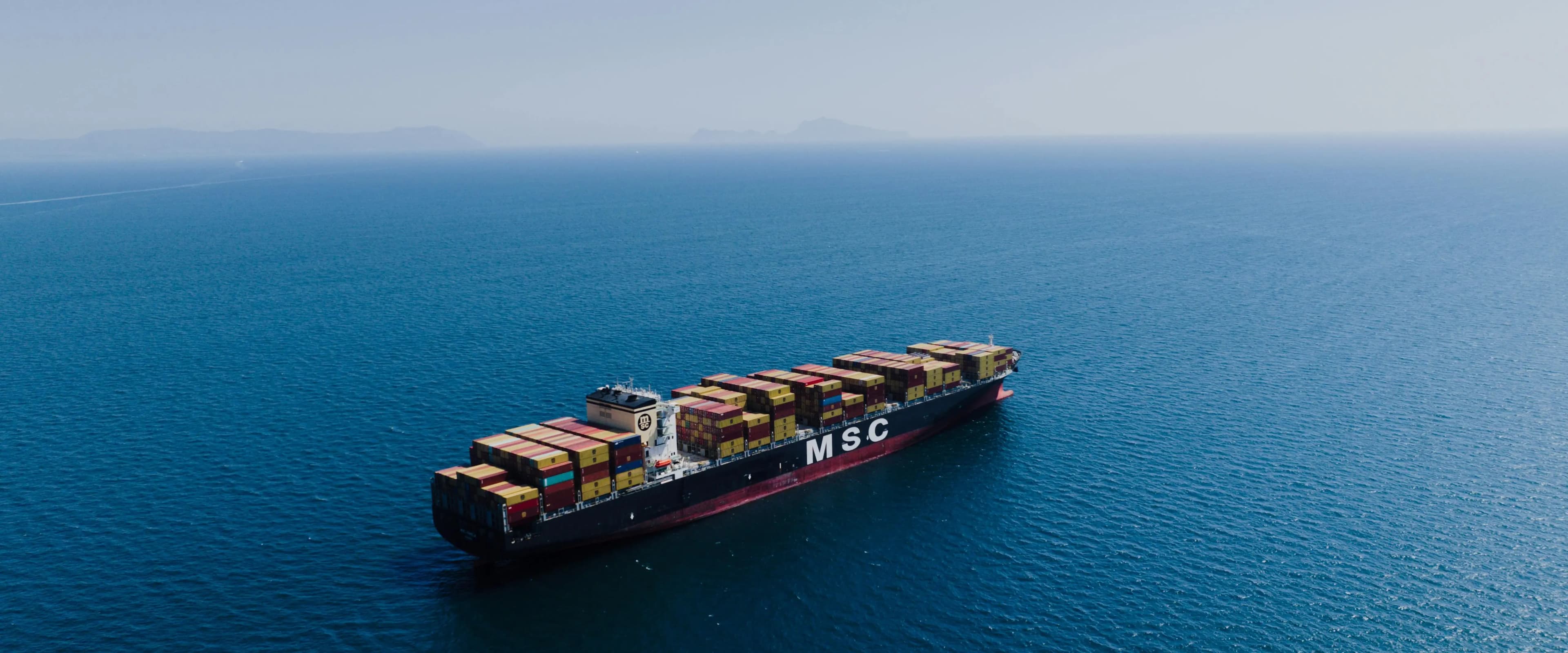 Port with shipping containers